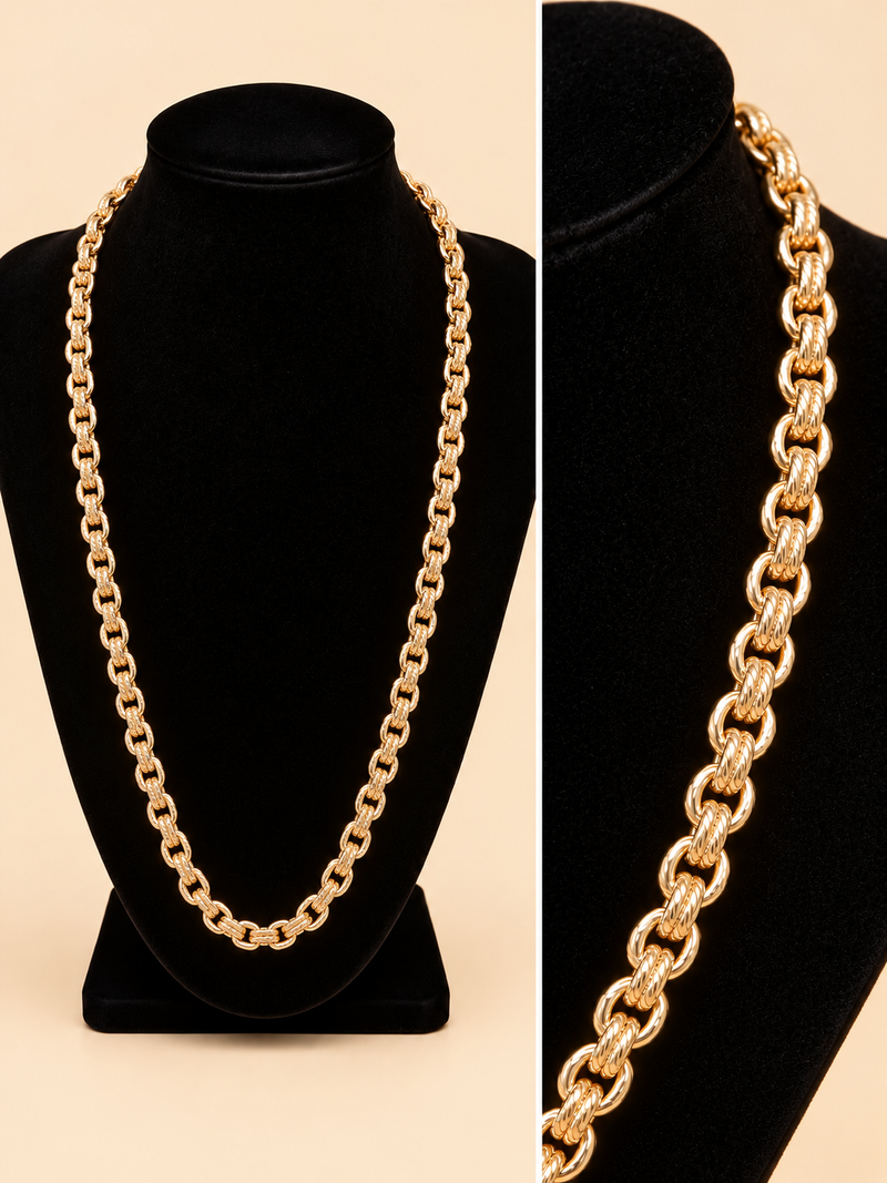 8mm Patterned Belcher Chain – 30” 8mm