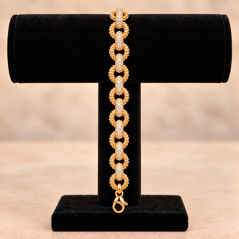 Alternate CZ Belcher Bracelet – 7.5” 11mm