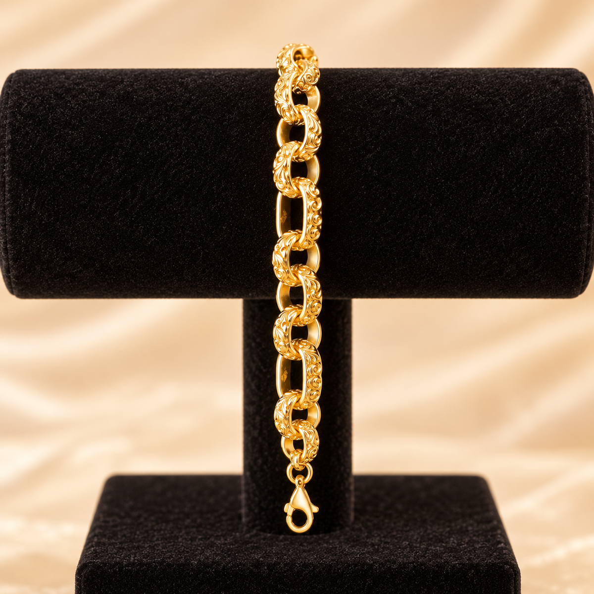 Alternate Patterned Gypsy Link Bracelet – 8.5" 10mm