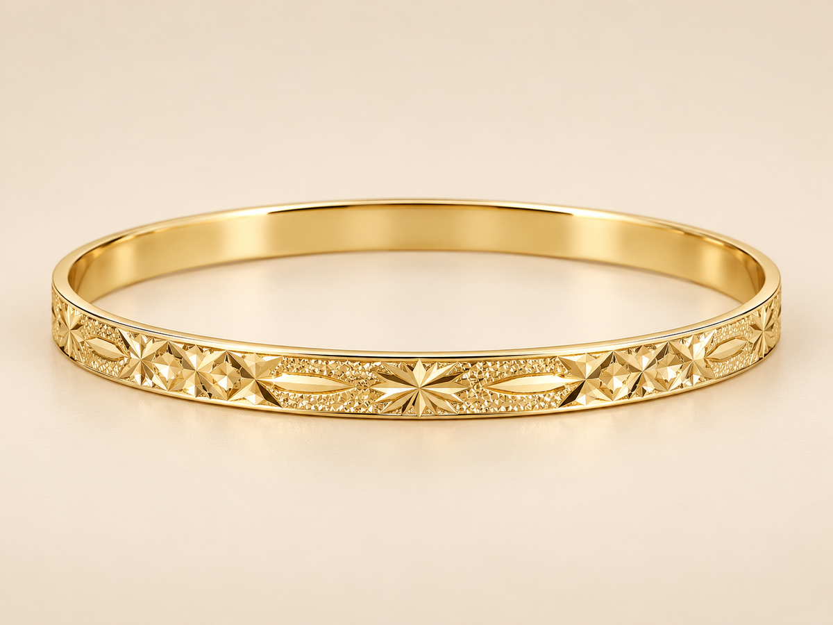Full Gypsy Patterned Bangle – 8” 6mm