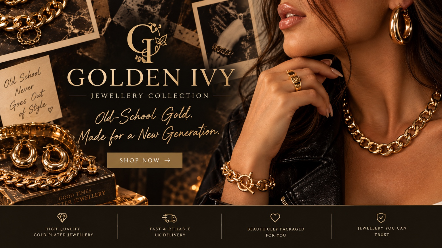 Golden Ivy old-school gold jewellery collection